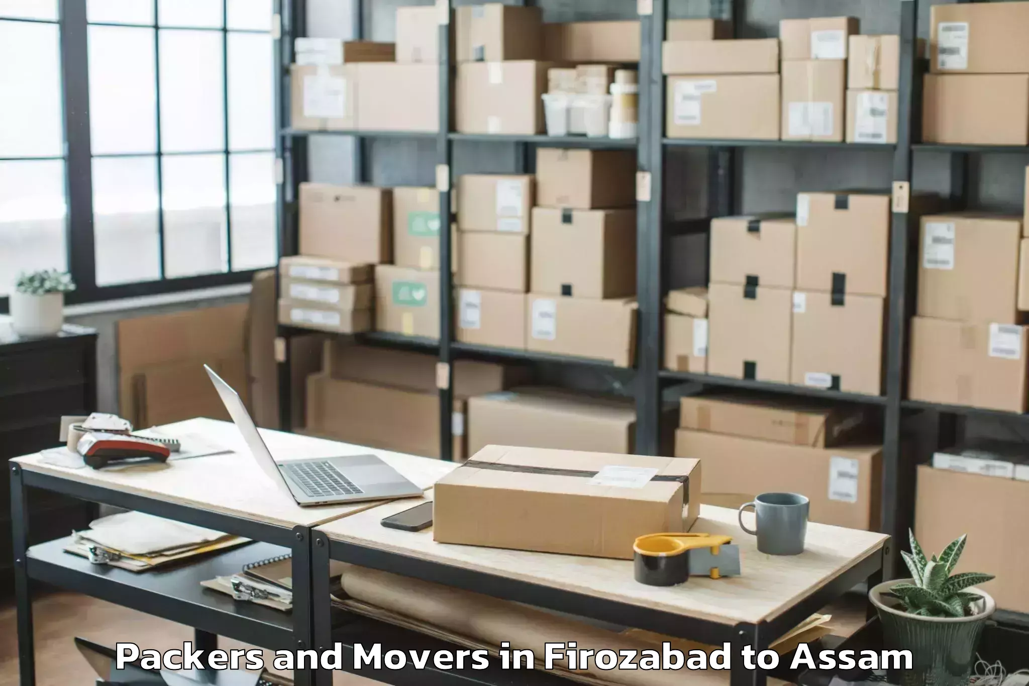 Book Firozabad to North Guwahati Pt Packers And Movers